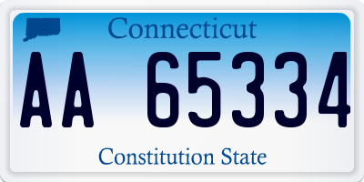CT license plate AA65334