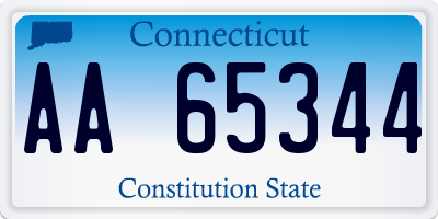 CT license plate AA65344