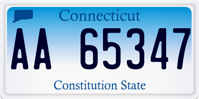 CT license plate AA65347