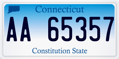 CT license plate AA65357