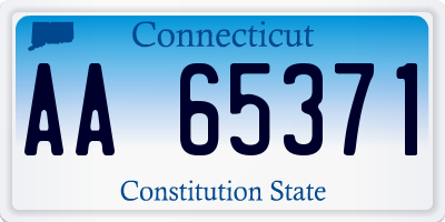 CT license plate AA65371