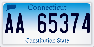 CT license plate AA65374