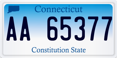 CT license plate AA65377