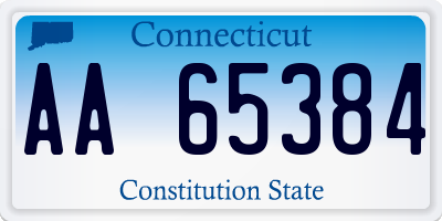 CT license plate AA65384