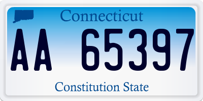 CT license plate AA65397