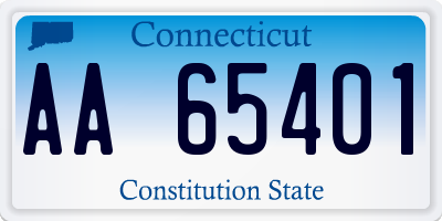 CT license plate AA65401