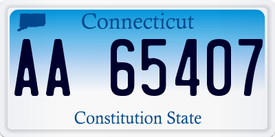 CT license plate AA65407