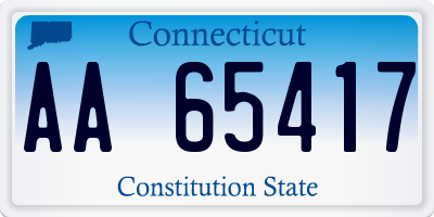 CT license plate AA65417