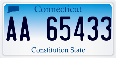 CT license plate AA65433