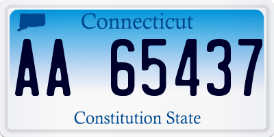 CT license plate AA65437