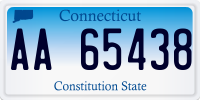 CT license plate AA65438