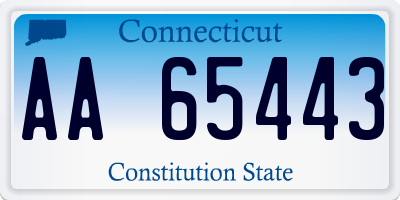 CT license plate AA65443
