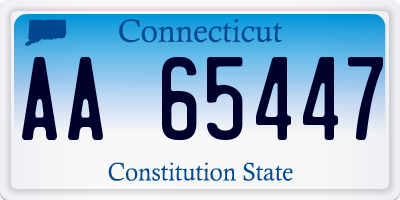 CT license plate AA65447