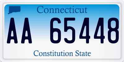 CT license plate AA65448