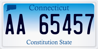 CT license plate AA65457