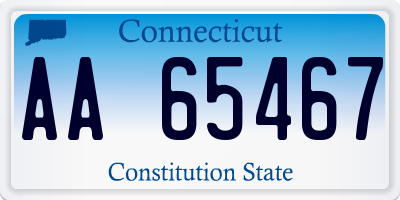 CT license plate AA65467