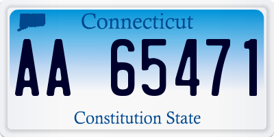 CT license plate AA65471