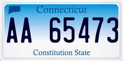 CT license plate AA65473