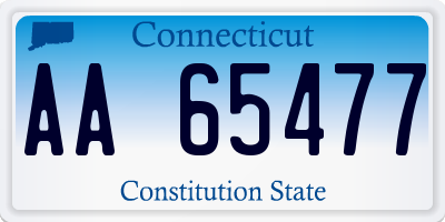 CT license plate AA65477