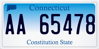 CT license plate AA65478