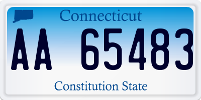 CT license plate AA65483