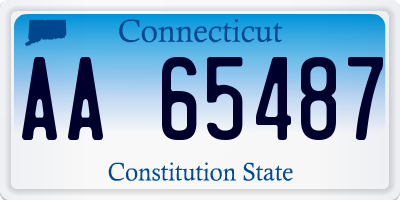 CT license plate AA65487