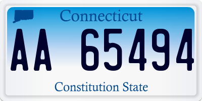 CT license plate AA65494