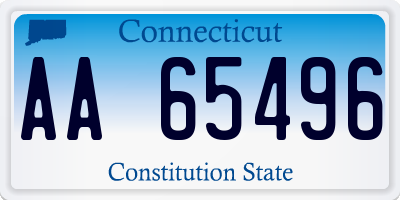 CT license plate AA65496