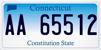 CT license plate AA65512