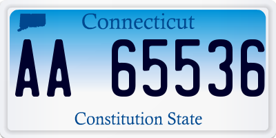 CT license plate AA65536