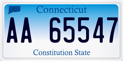 CT license plate AA65547