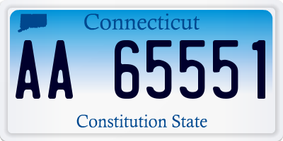 CT license plate AA65551