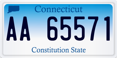 CT license plate AA65571