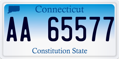 CT license plate AA65577