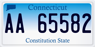 CT license plate AA65582