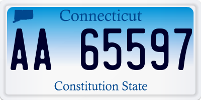 CT license plate AA65597
