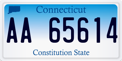 CT license plate AA65614