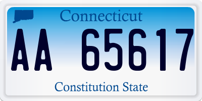 CT license plate AA65617