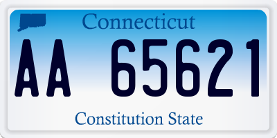 CT license plate AA65621