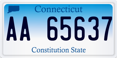 CT license plate AA65637