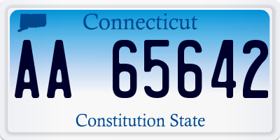 CT license plate AA65642