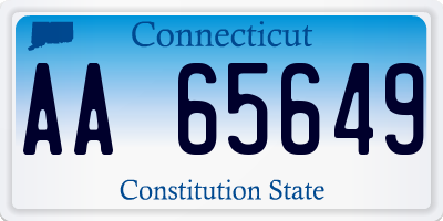 CT license plate AA65649