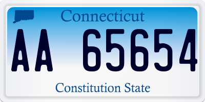 CT license plate AA65654