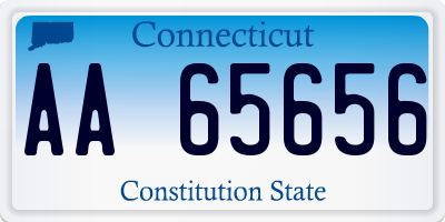CT license plate AA65656