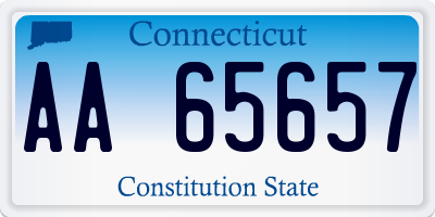 CT license plate AA65657