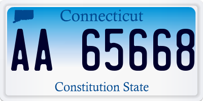 CT license plate AA65668