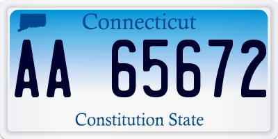 CT license plate AA65672