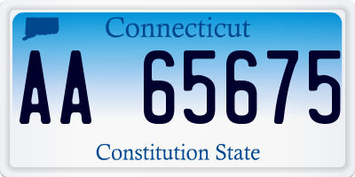 CT license plate AA65675