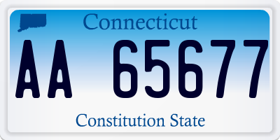 CT license plate AA65677