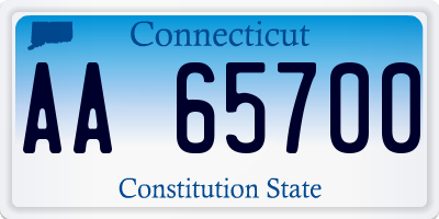 CT license plate AA65700